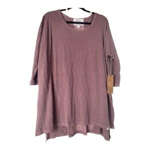 Sloane Rouge Lagenlook Tunic Top Mauve Slub New with Tags L